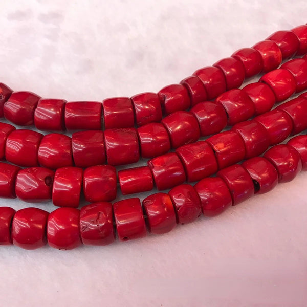 Red Coral Bucket Beads-ToShay.org
