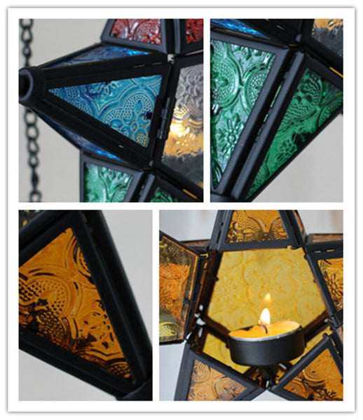 Stained Glass Candle Lantern-ToShay.org