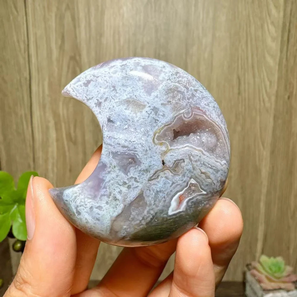 Green Moss Agate Moon-ToShay.org