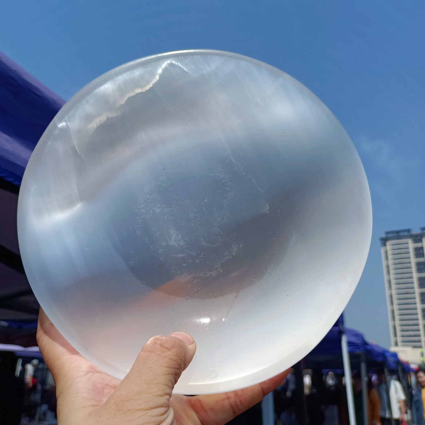 White Selenite Bowl-ToShay.org