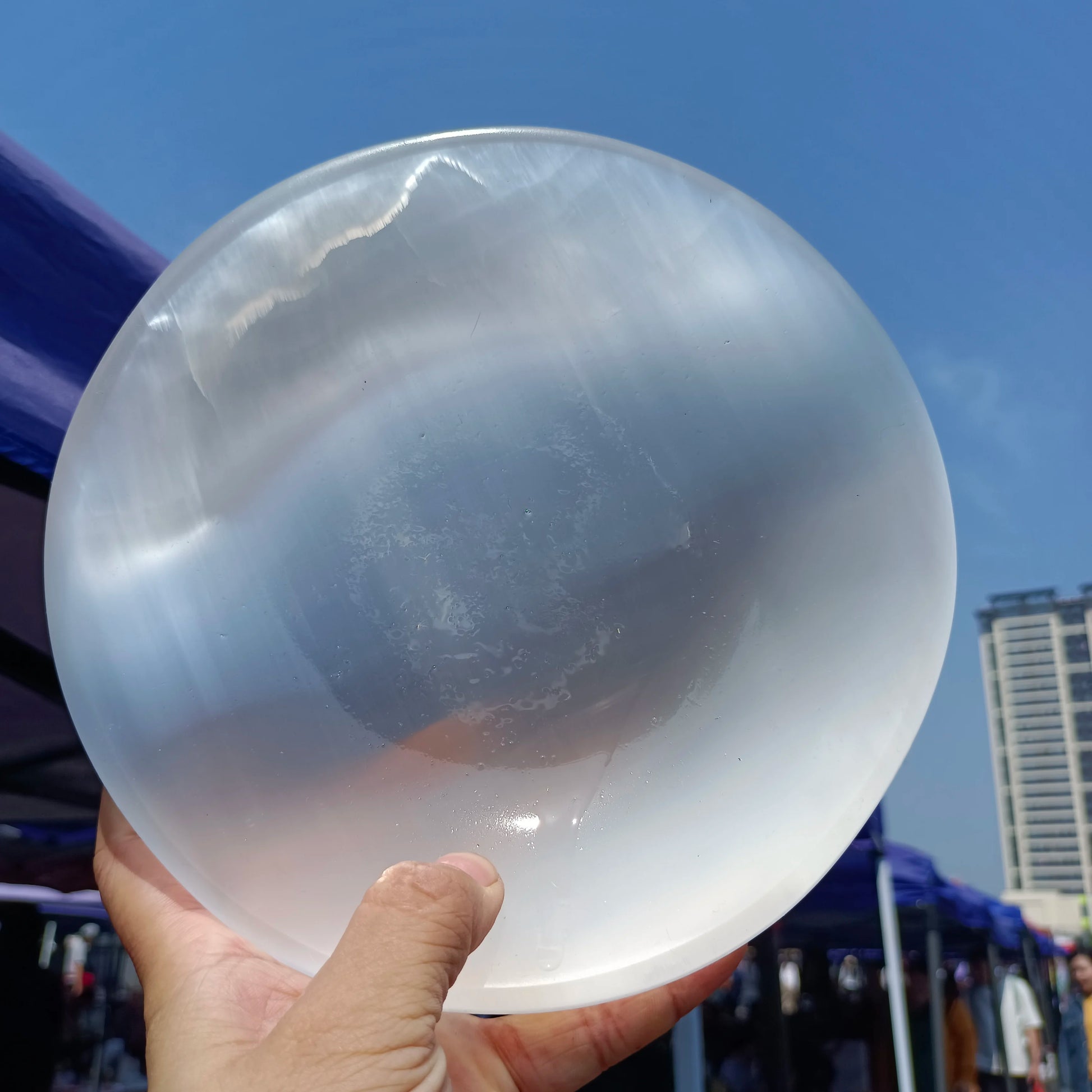 White Selenite Bowl-ToShay.org