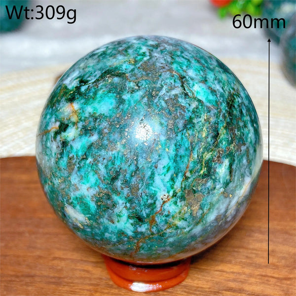 Green Jasper Pyrite Ball-ToShay.org