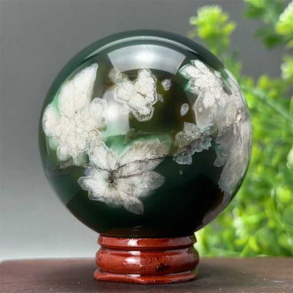 Green Cherry Blossom Agate Ball-ToShay.org