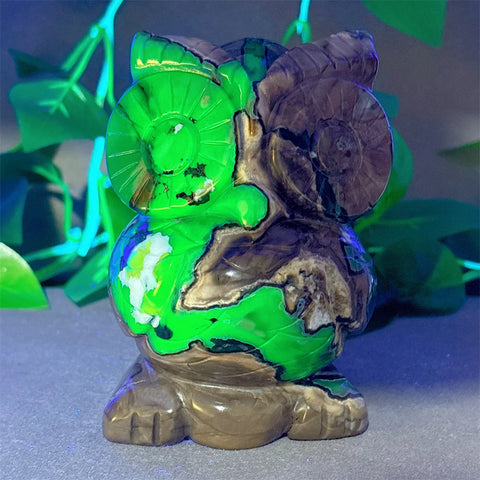 Green Volcano Agate Owl-ToShay.org