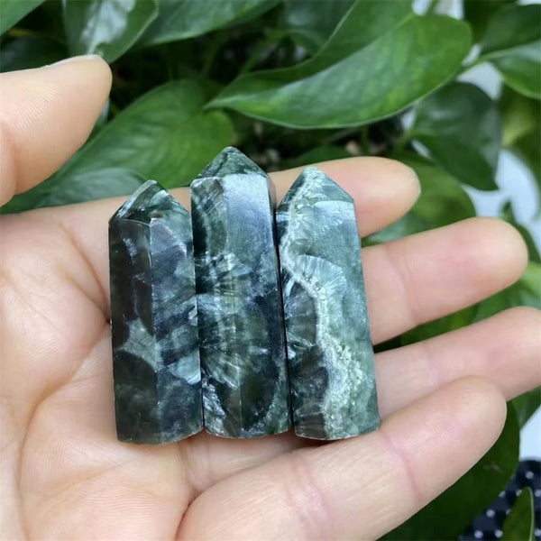 Green Seraphinite Crystal Point-ToShay.org