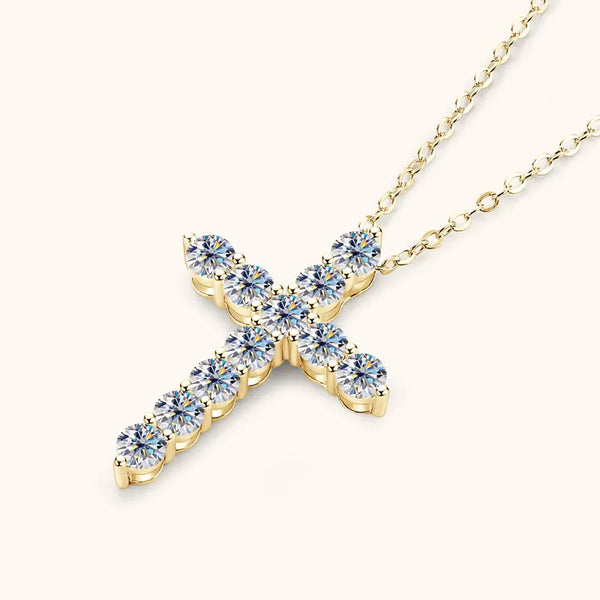 Silver Diamond Cross Pendant-ToShay.org