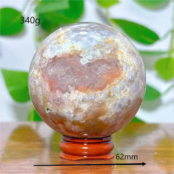Pink Flower Agate Ball-ToShay.org