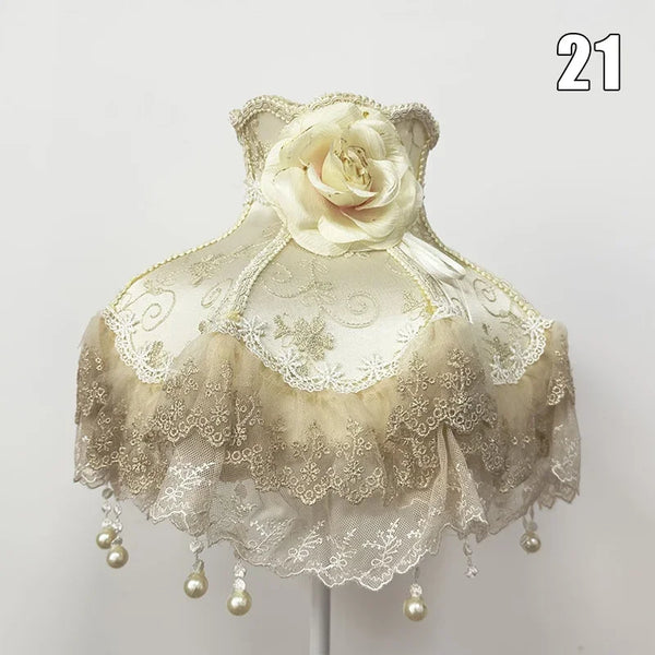Beaded Lace Flower Lamp Shade-ToShay.org