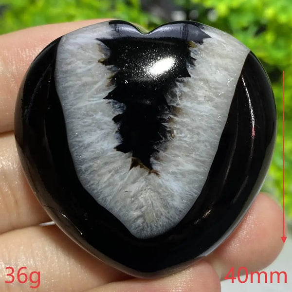 Black Agate Geode Heart-ToShay.org
