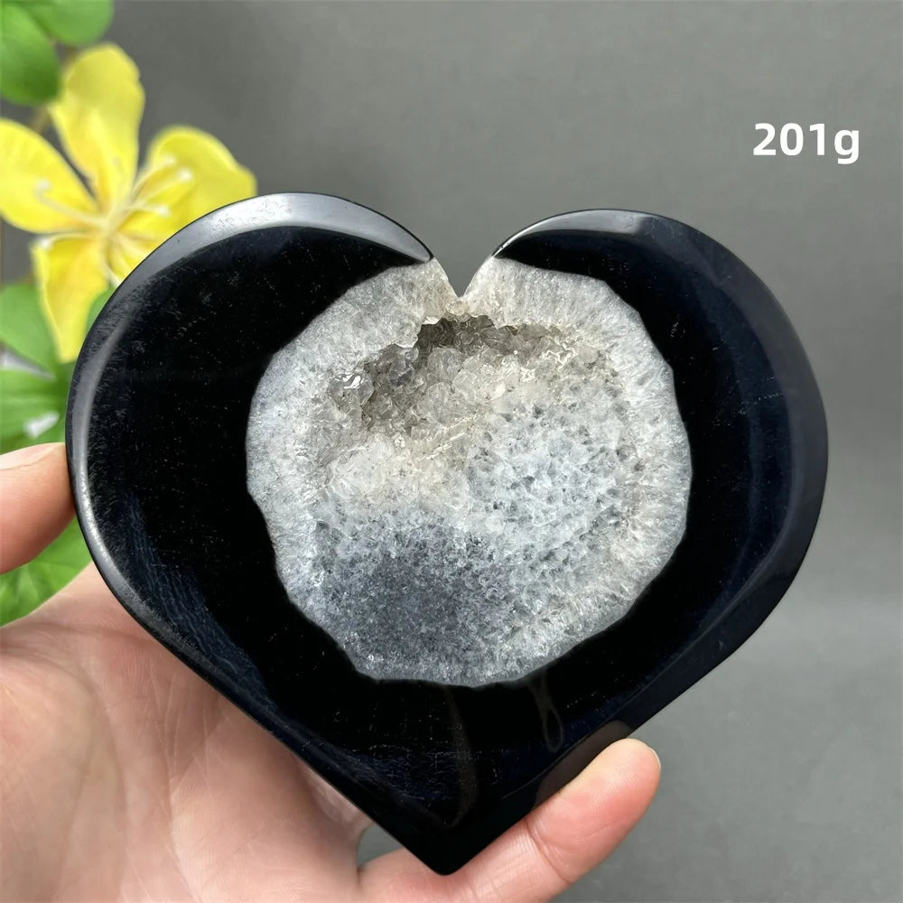 Black Agate Crystal Heart-ToShay.org