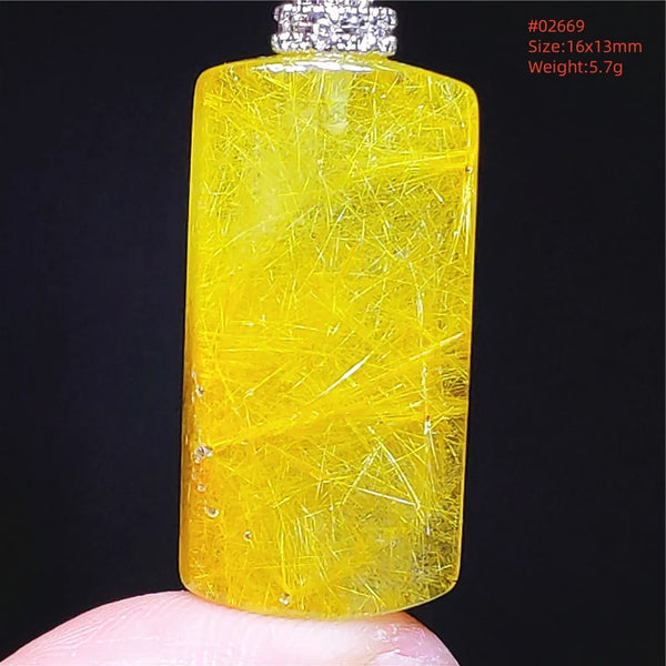 Gold Rutilated Quartz Pendant-ToShay.org