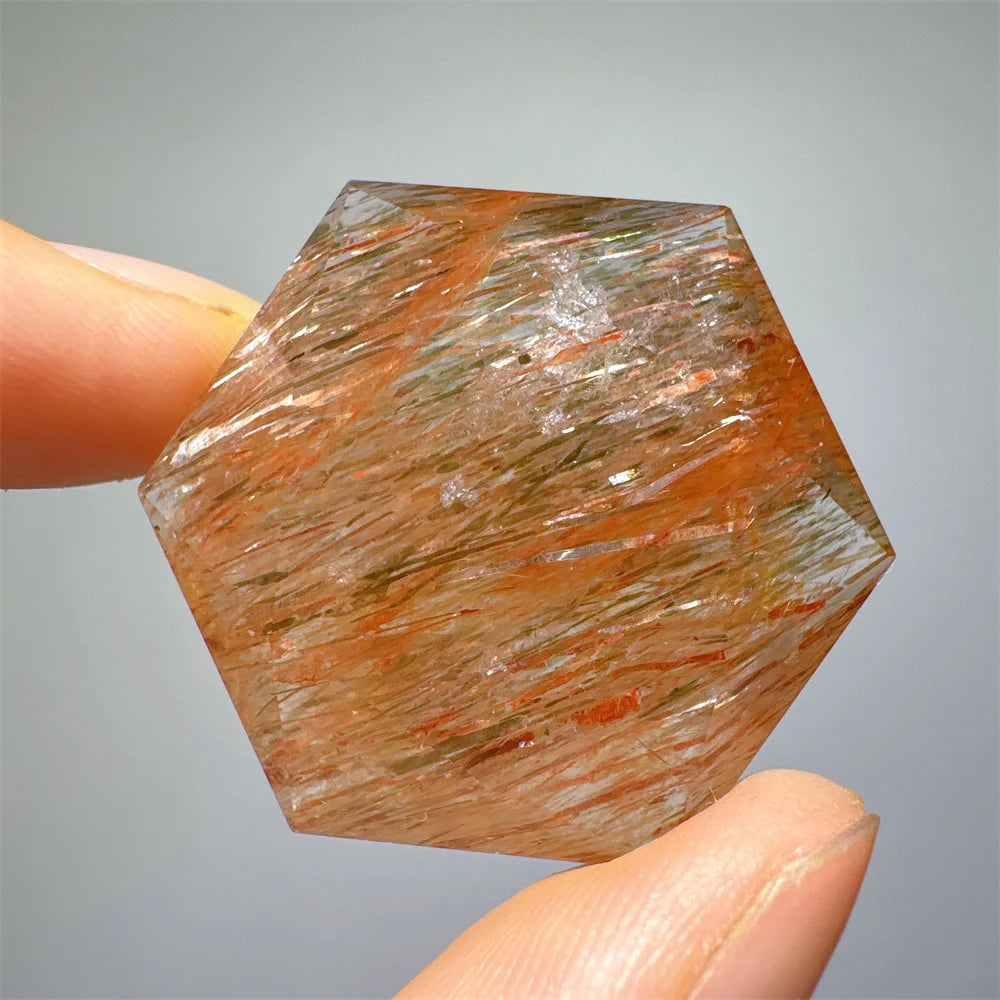 Green Tourmaline Rutile Hexagon-ToShay.org