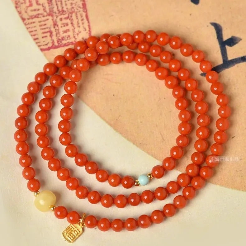 Red Agate Bead Bracelet-ToShay.org