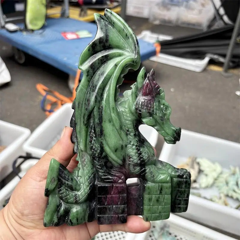 Green Ruby Zoisite Dragon-ToShay.org