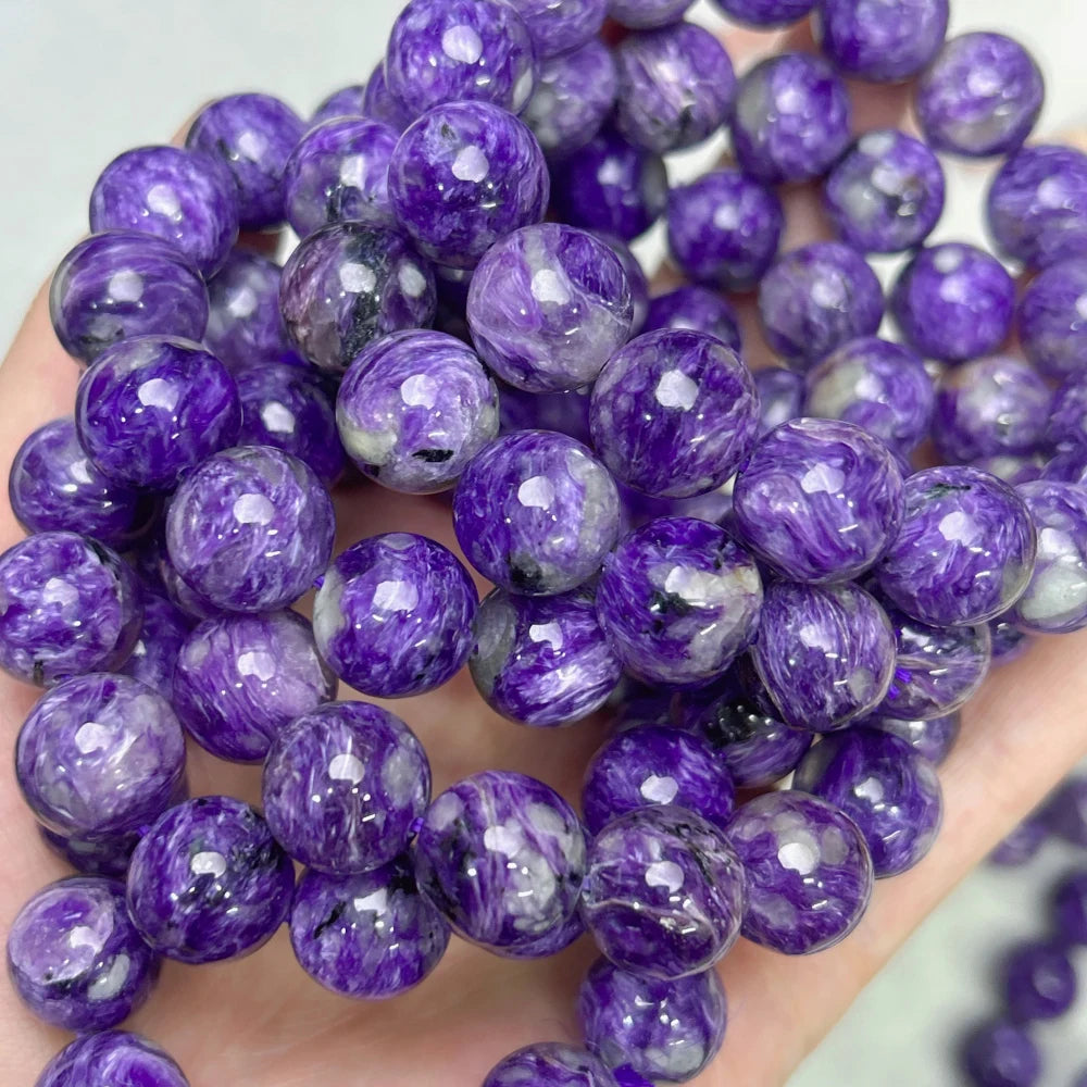 Purple Charoite Bead Bracelet-ToShay.org