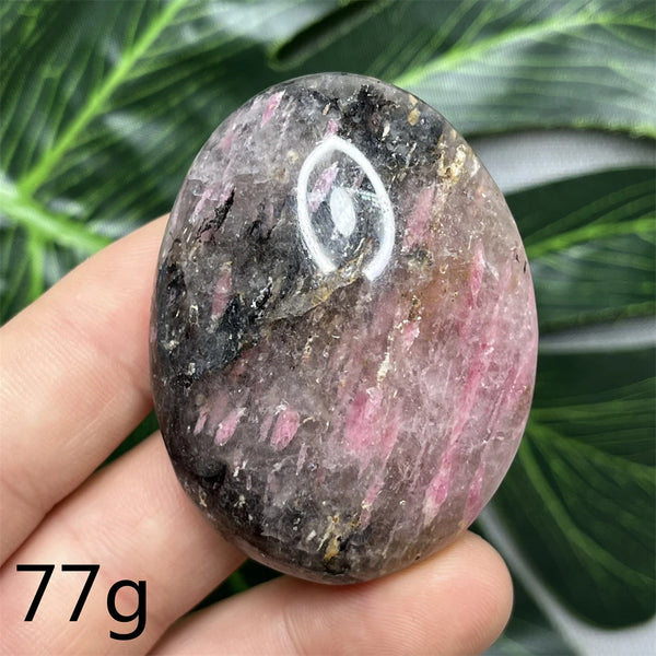 Pink Rhodonite Palmstone-ToShay.org