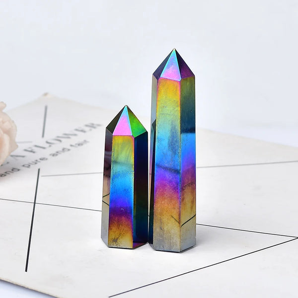 Rainbow Aura Obsidian Point-ToShay.org