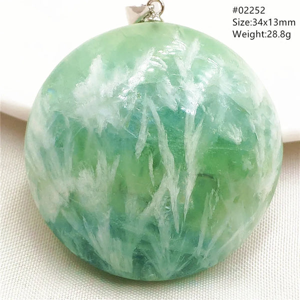 Green Feather Fluorite Pendant-ToShay.org