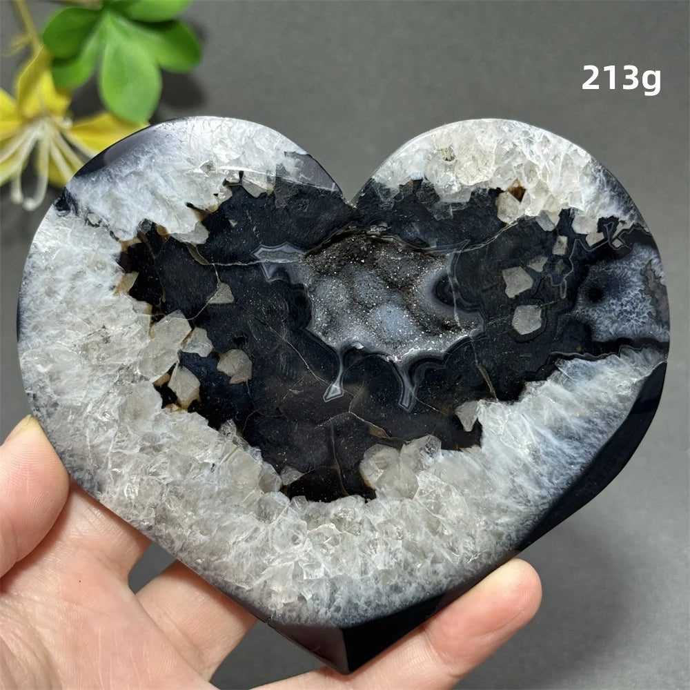 Black Agate Geode Heart-ToShay.org