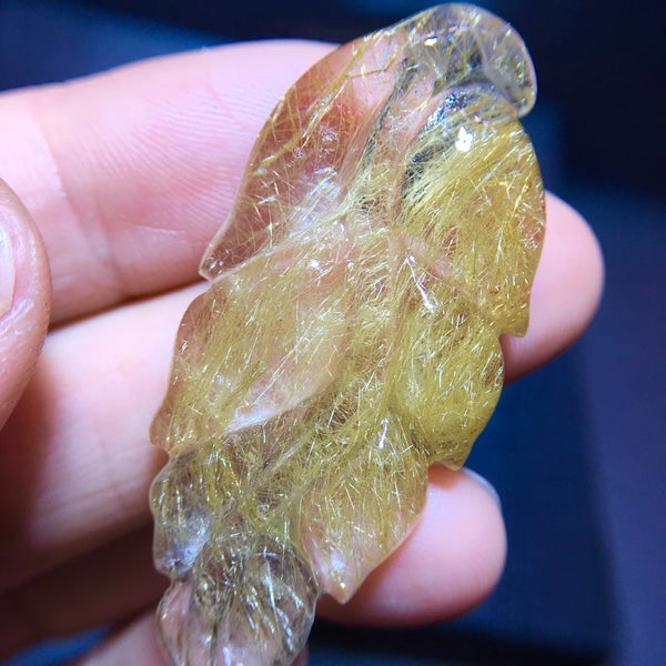 Gold Rutilated Quartz Flower-ToShay.org