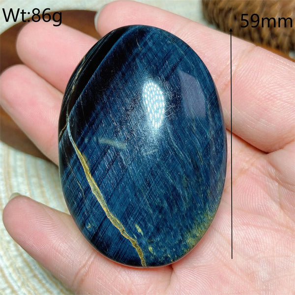 Blue Tiger Eye Palm Stone-ToShay.org