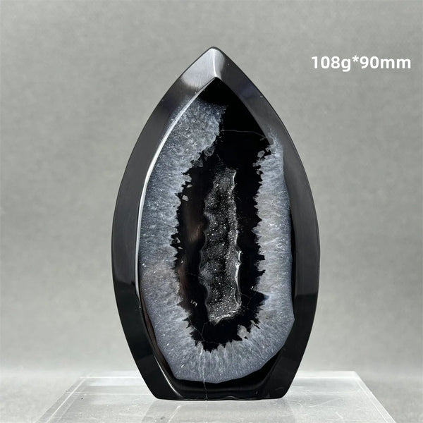 Black Agate Geode Torch-ToShay.org