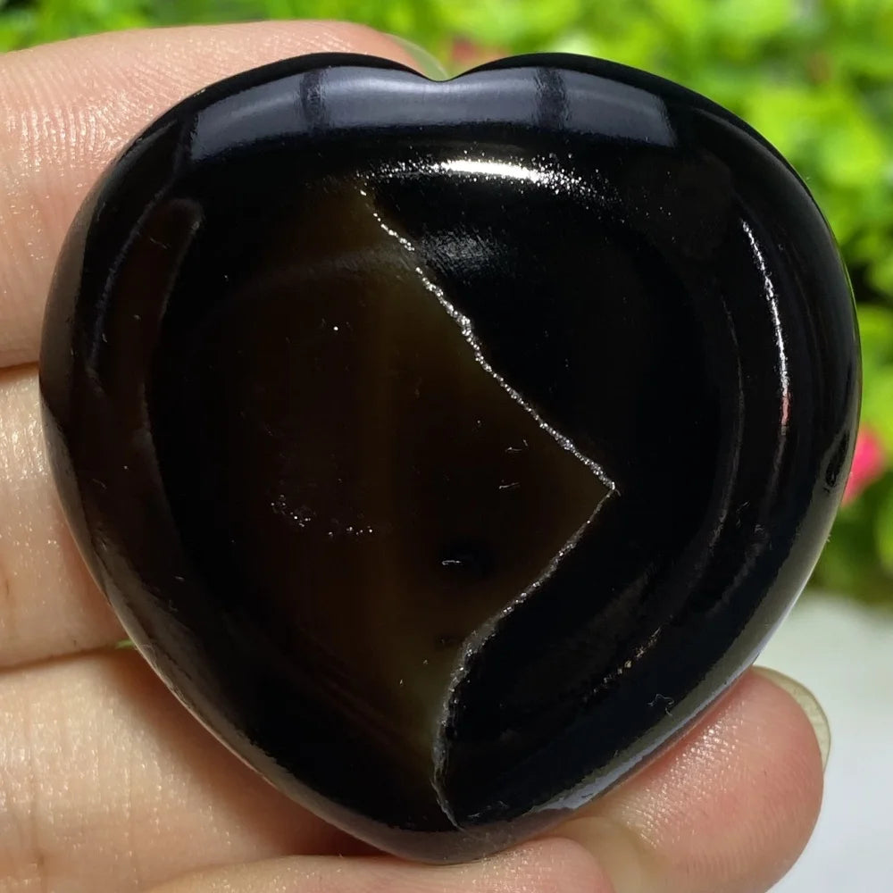 Black Agate Geode Heart-ToShay.org