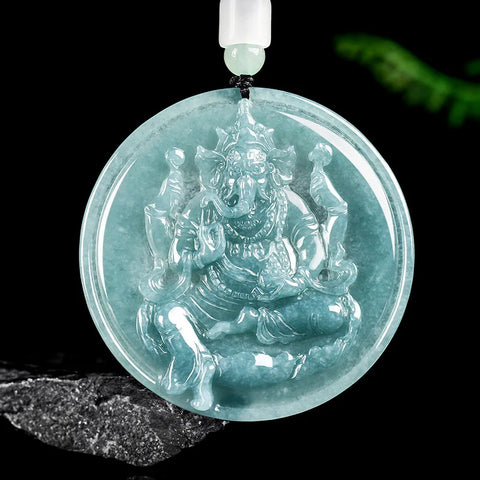 Blue Jade Elephant Pendant-ToShay.org