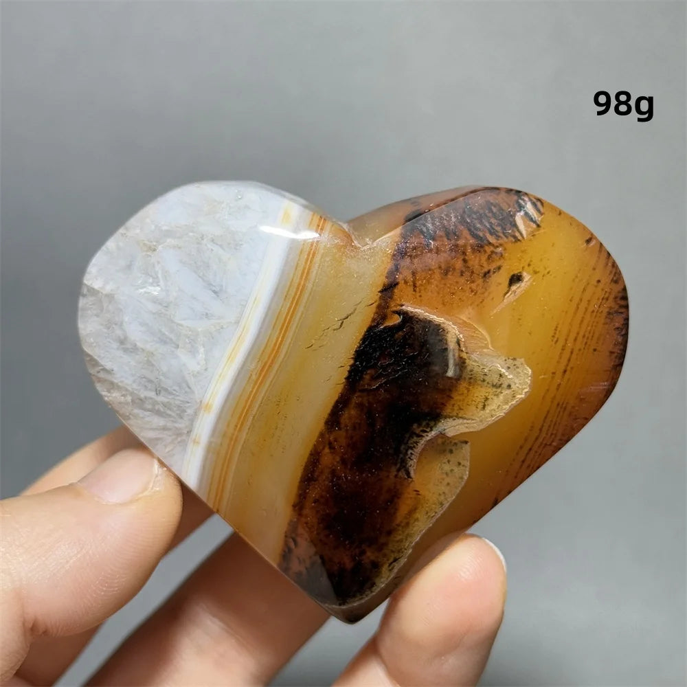 Red Black Striped Agate Heart-ToShay.org