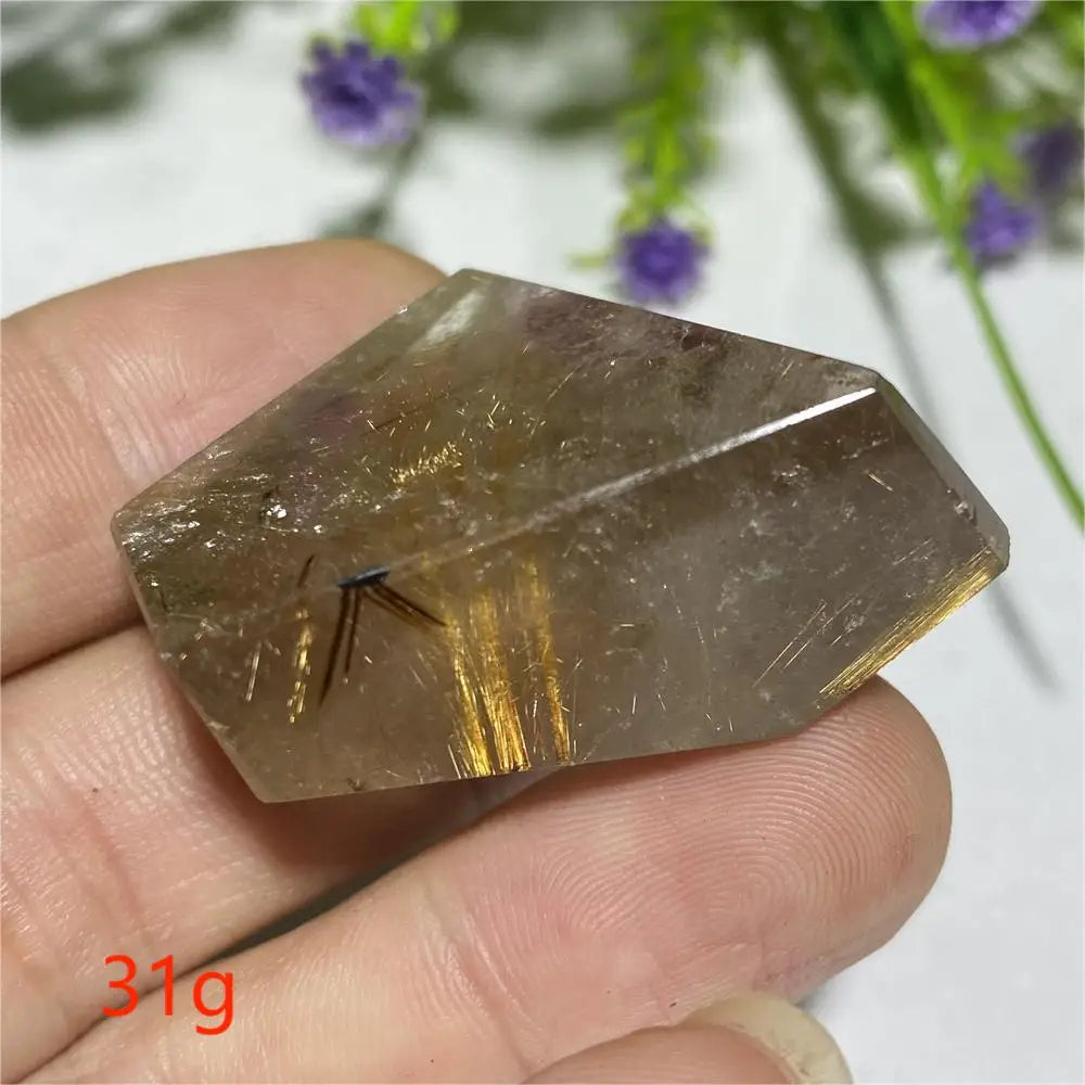 Gold Rutilated Hair Crystal-ToShay.org