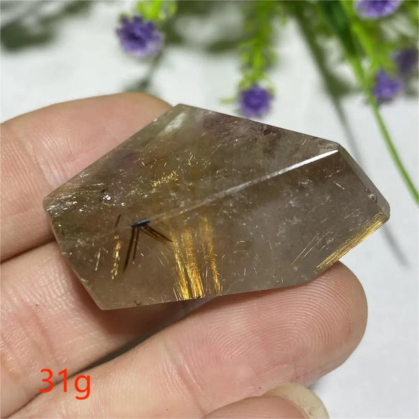 Gold Rutilated Hair Crystal-ToShay.org