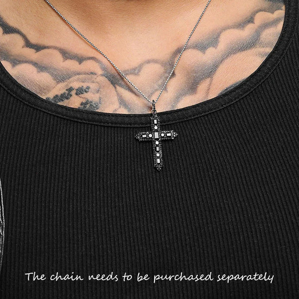 Silver Black Cross Pendant-ToShay.org