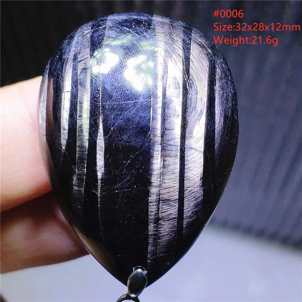 Silver Black Hypersthene Pendant-ToShay.org