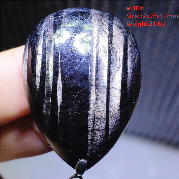 Silver Black Hypersthene Pendant-ToShay.org