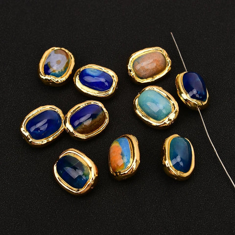 APDGG 10 Pcs Natural Gems Blue Ocean Jasper Agate Beads-ToShay.org