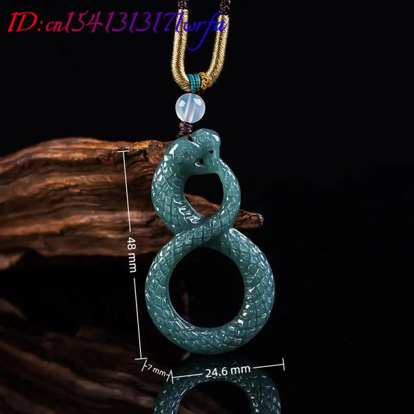 Green Jadeite Snake Pendant-ToShay.org