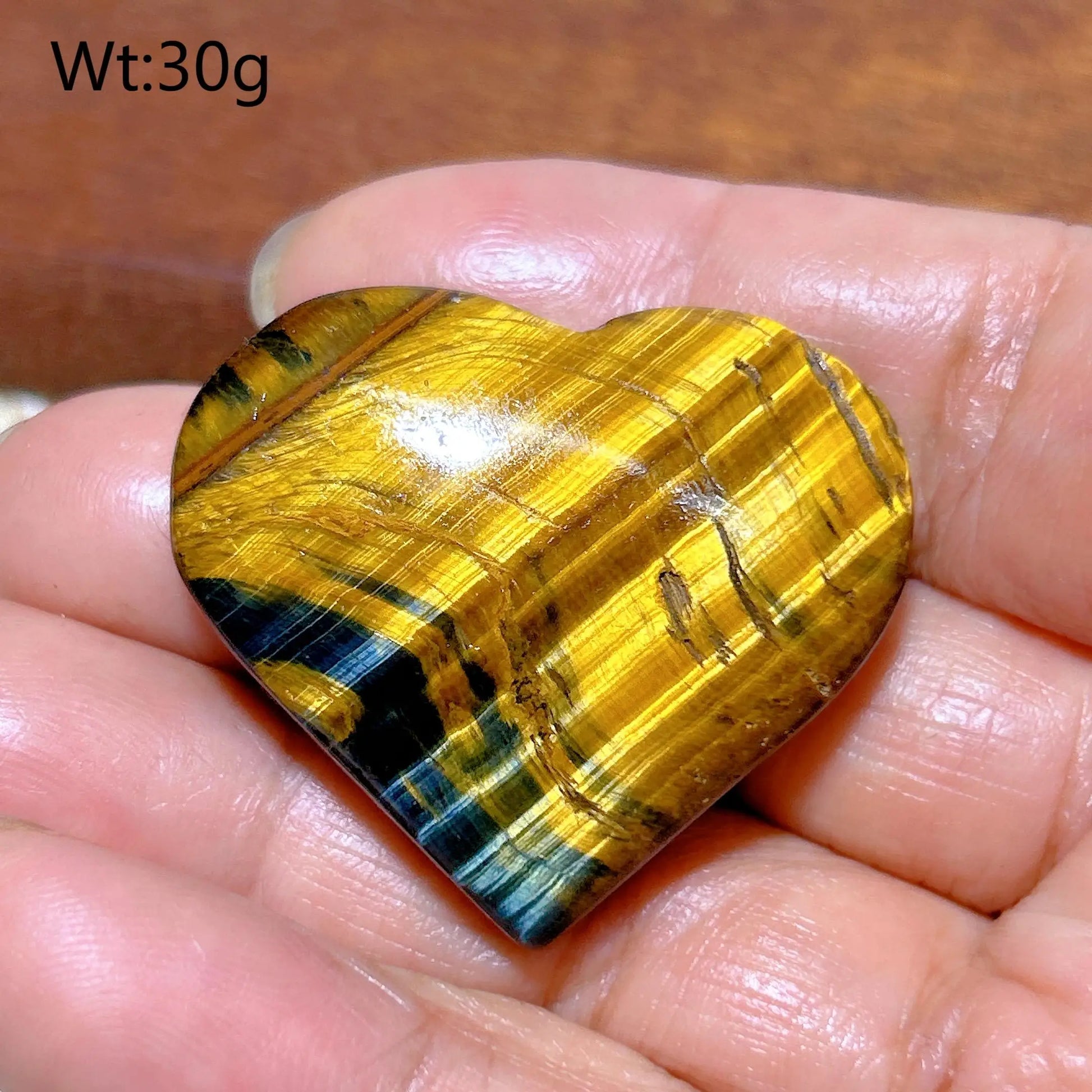 Yellow Blue Tiger Eye Heart-ToShay.org