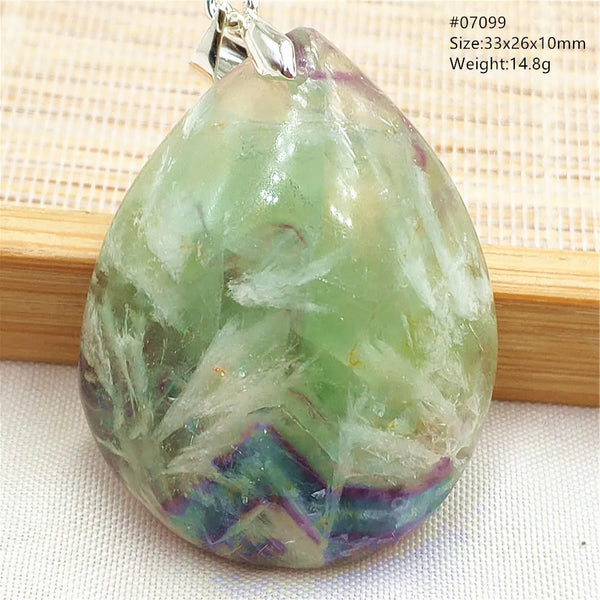Green Feather Fluorite Pendant-ToShay.org