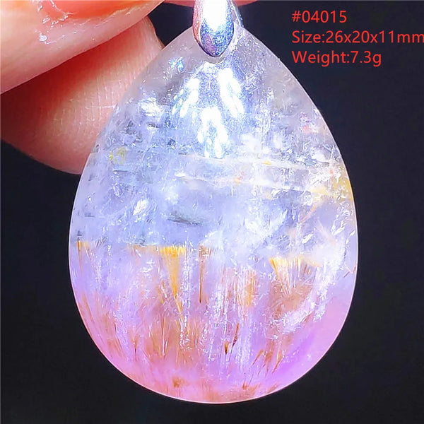 Purple Rutilated Auralite Pendant-ToShay.org
