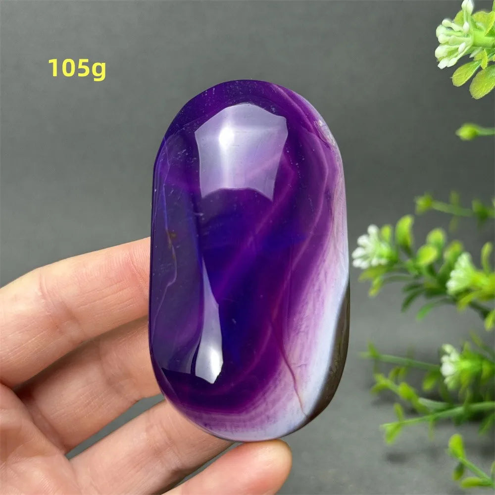 Purple Agate Palm Stone-ToShay.org