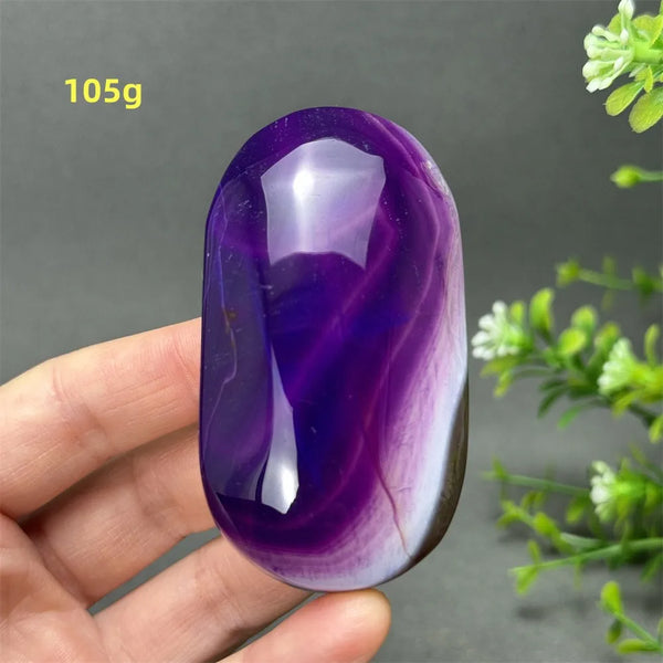 Purple Agate Palm Stone-ToShay.org