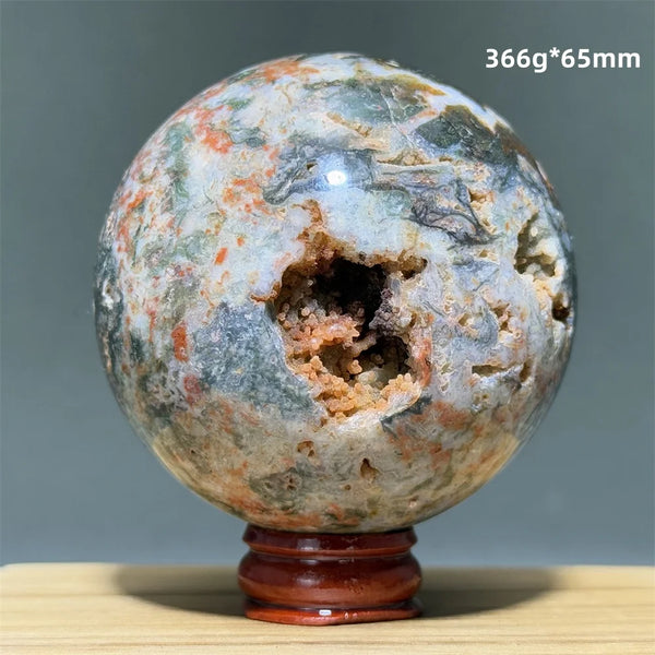 Red Moss Crystal Agate Ball-ToShay.org