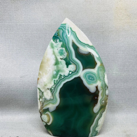 Green Cherry Blossom Agate Flame-ToShay.org