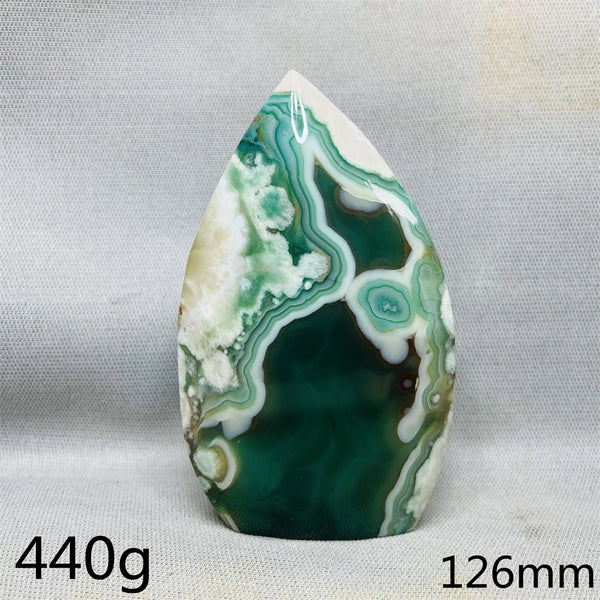 Green Cherry Blossom Agate Flame-ToShay.org