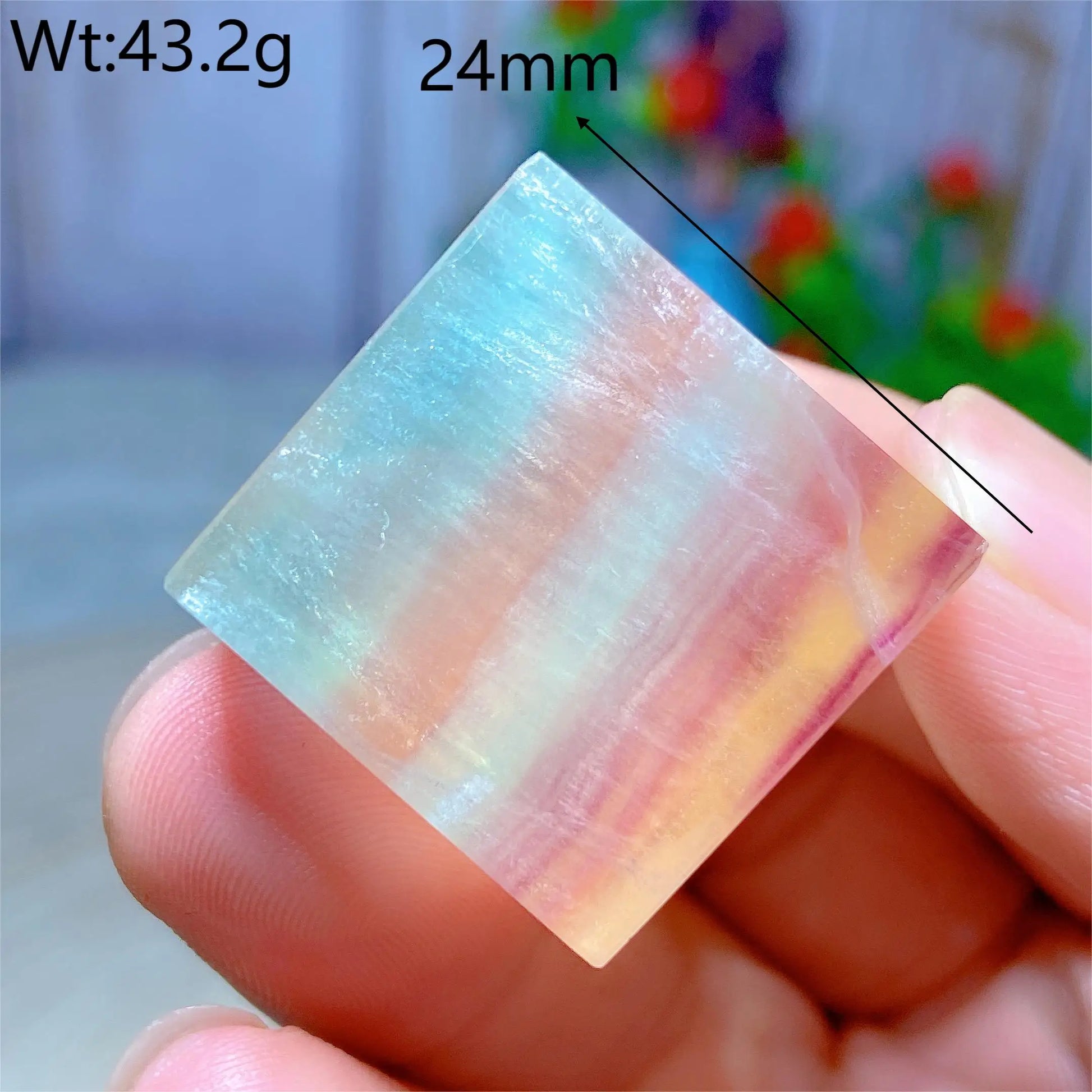 Rainbow Fluorite Cube-ToShay.org
