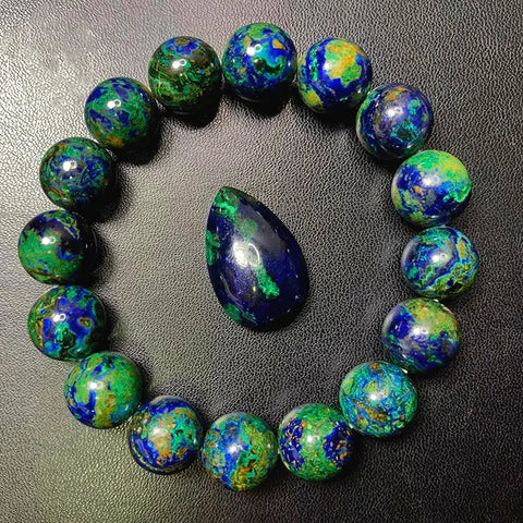 Blue Green Malachite Bracelet-ToShay.org