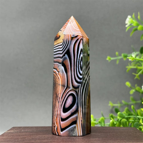Black Red Agate Stripe Obelisk-ToShay.org