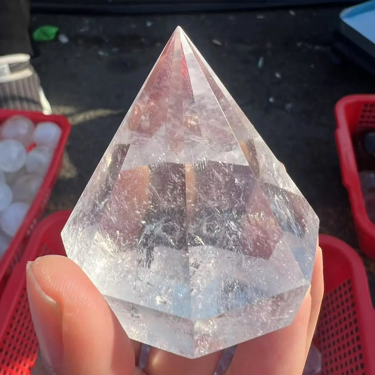 Clear Crystal Pyramid-ToShay.org