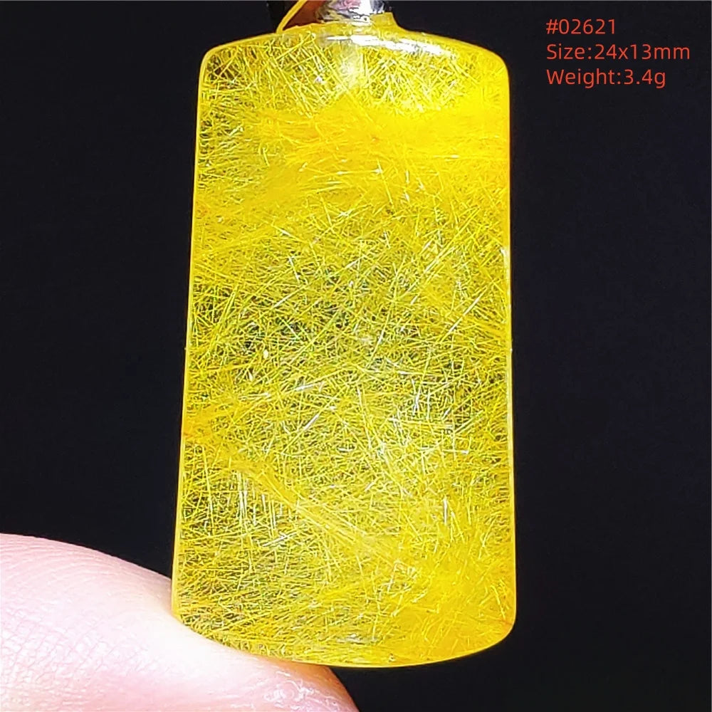 Gold Rutilated Quartz Pendant-ToShay.org