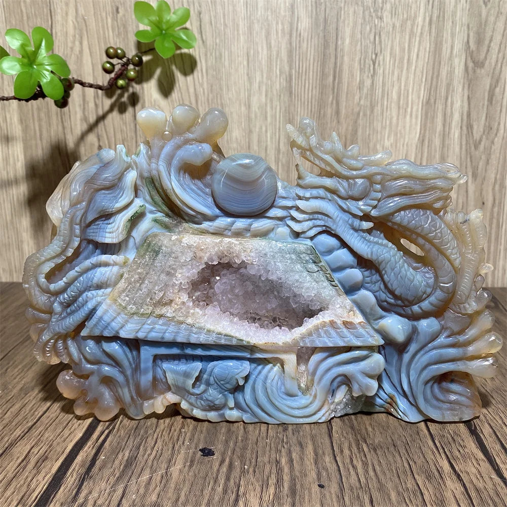 Blue Agate Amethyst Dragon-ToShay.org